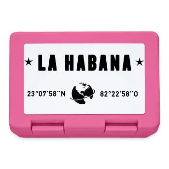 La Habana Cuba Coordinates Globe - Lunchbox - pink - Front