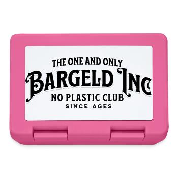 Bargeld Inc No Plastic Club – Pro Bargeld Spruch - Brotdose - Pink - Vorne