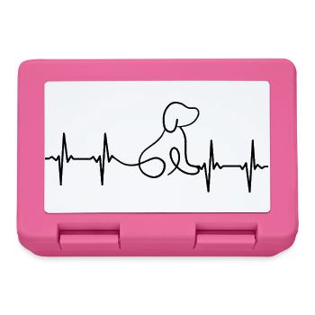 Hund EKG Herzschlag - Brotdose - Pink - Vorne