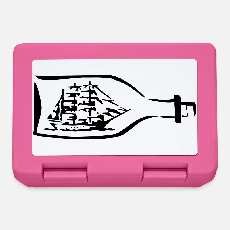 Schiff Flaschenschiff Seefahrt - Brotdose - Pink