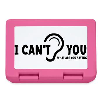 Deaf, hard of hearing, deafness, hearing loss sign - Lunchbox - pink - Front