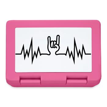 HeavyMetalHandSign - Brotdose - Pink - Vorne
