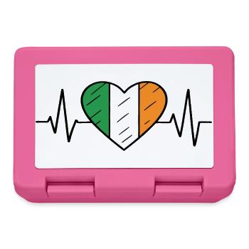 Irland Flagge Heartbeat Line Irish Pride Design - Brotdose - Pink - Vorne