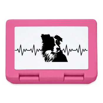 Battement de cœur ECG Border Collie - Boîte à goûter - rose - Devant