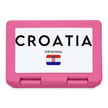 Kroatien-Flagge, elegantes minimalistisches Design - Brotdose - Pink - Vorne