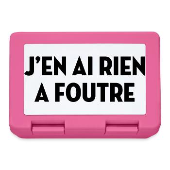 J'en ai rien à foutre / Humour / Drôle / Blague - Boîte à goûter - rose - Devant
