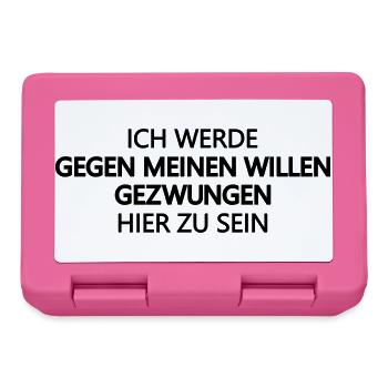zwingen Zwang, launisch angepisst, asozial, Ironie - Brotdose - Pink - Vorne
