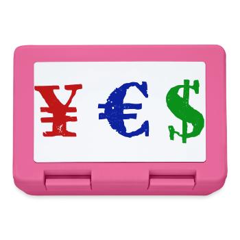 Yen Euro Dollar - YES - Brotdose - Pink - Vorne