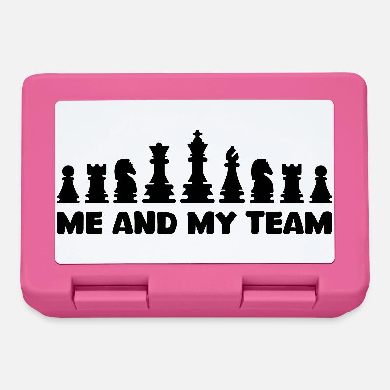 Schach coole Sprüche Team Schachfiguren Logo - Brotdose - Pink
