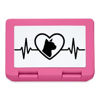 Chat Chat Cœur - Boîte à goûter - rose - Devant