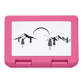 Mountain Peak Adventure Minimaliste Silhouette Art - Boîte à goûter - rose - Devant