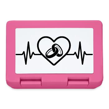 Wedding Rings Heart Love - Lunchbox - pink - Front