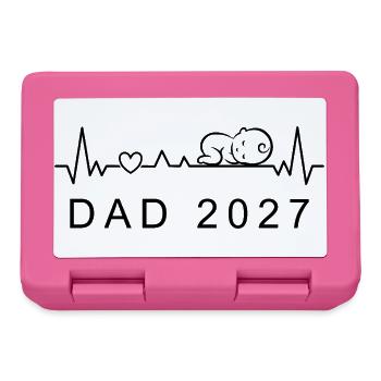 Future Dad 2027 Heartbeat Announcement Pregnancy - Lunchbox - pink - Front
