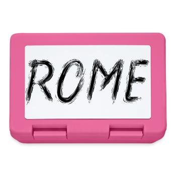 Rome Graphic Brush Lettering Schwarz - Brotdose - Pink - Vorne