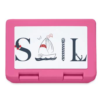 SAIL – Maritimes Typografie Design - Brotdose - Pink - Vorne