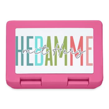 Hebamme mit Herz Design - Brotdose - Pink - Vorne
