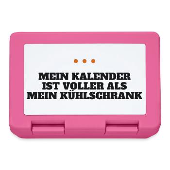 Mein Kalender ist voller als mein Kühlschrank - Brotdose - Pink - Vorne