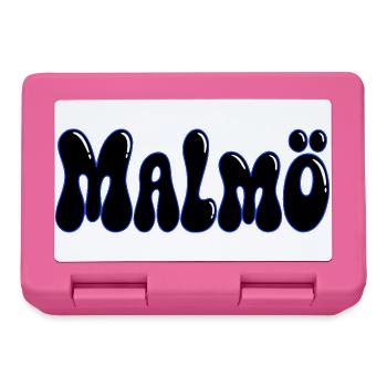MALMO Buchstaben BLOB Schwarz und Neonblau - Brotdose - Pink - Vorne