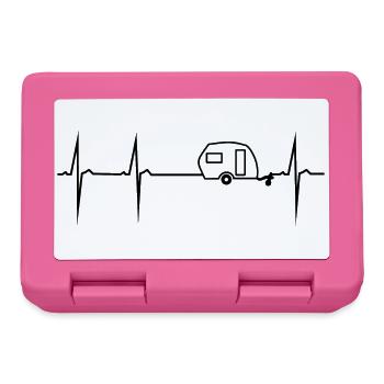 herzschlag wohnwagen - Brotdose - Pink - Vorne