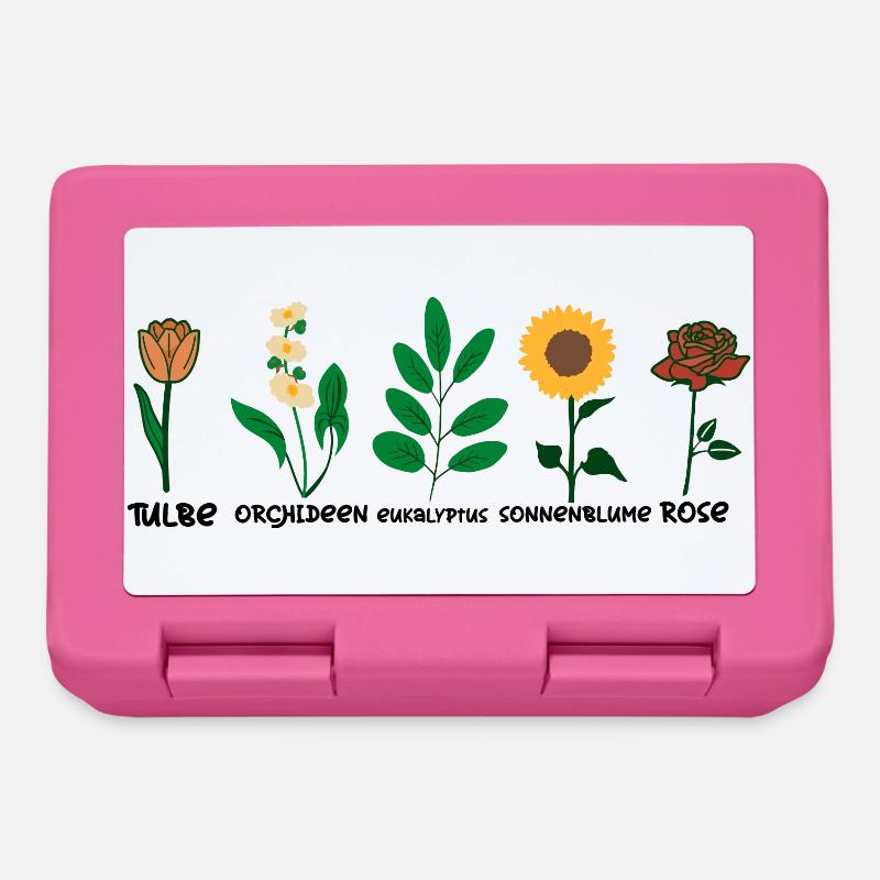 Blumen Arten - Brotdose - Pink