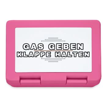 Gas Geben Klappe Halten Retro Typo - Brotdose - Pink - Vorne