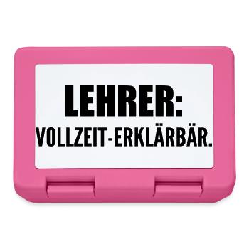 Lehrer: Vollzeit-Erklärbär - Brotdose - Pink - Vorne