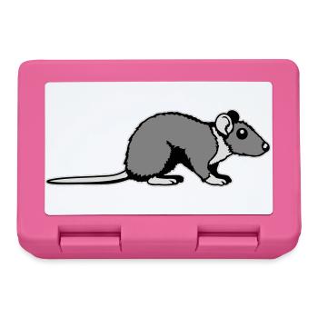 Ratte Seitenprofil Süß Lustig Nagetier Tier Comic - Brotdose - Pink - Vorne