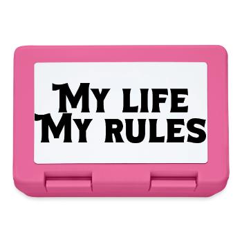 Ma vie, mes règles – Citation difficile sur la confiance en soi - Boîte à goûter - rose - Devant