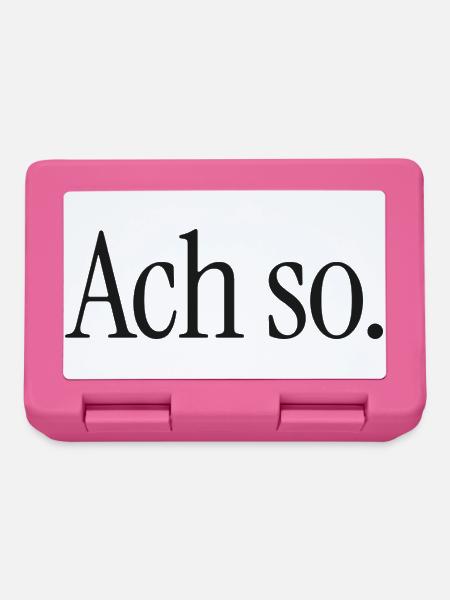Ach so. | Reduzierter Typografie-Spruch - Brotdose - Pink