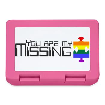 Du bist mein fehlendes Puzzleteil [Regenbogen] - Brotdose - Pink - Vorne