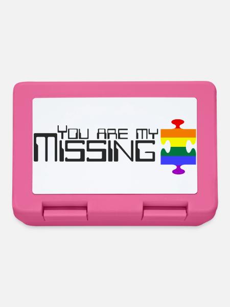 Du bist mein fehlendes Puzzleteil [Regenbogen] - Brotdose - Pink