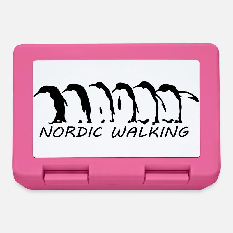 nordic walking pinguins - Brotdose - Pink