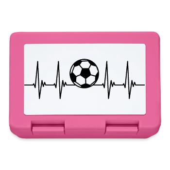 fußball ekg, Puls, Herzschlag, Fußballer, Sport - Brotdose - Pink - Vorne