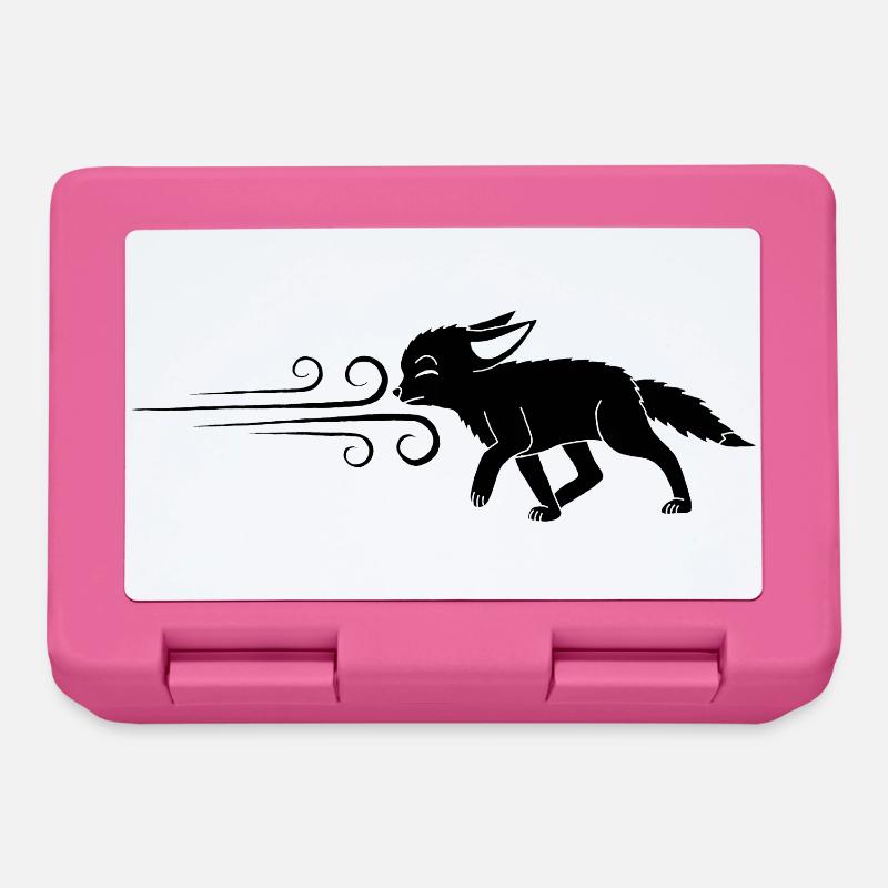 Le renard noir et le vent - Boîte à goûter - rose