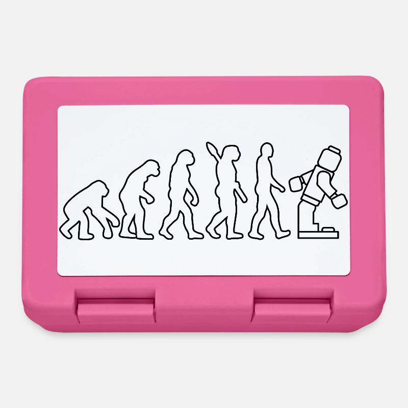 Klemmbaustein Evolution Menschheit Noppenbaustein - Brotdose - Pink