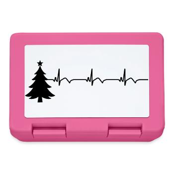 Christmas Tree ECG Heartbeat Christmas Ugly - Lunchbox - pink - Front