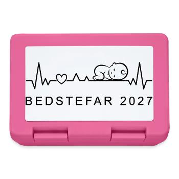 Opa 2027 Herzschlag Schwangerschaft Dänisch - Brotdose - Pink - Vorne