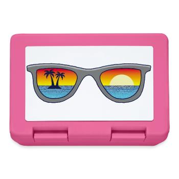 Sonnenbrille und Paradies - Brotdose - Pink - Vorne