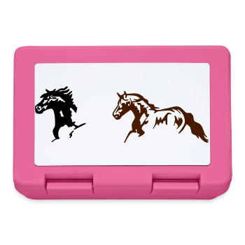 Horses, ponies, animals, stallion, - Lunchbox - pink - Front