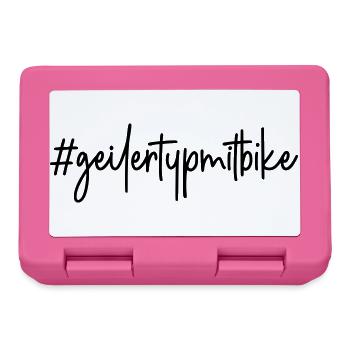 Fahrrad #geilertypmitbike # geiler Typ mit Bike - Brotdose - Pink - Vorne