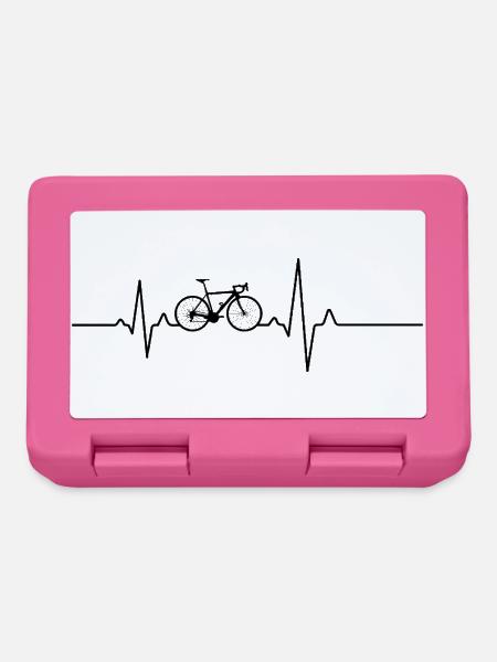 Fahrrad Herzschlag – EKG Radfahrer - Brotdose - Pink