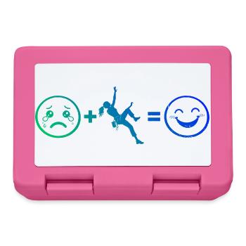 Geschenkidee für eine Bouldererin mit Felsklettern - Brotdose - Pink - Vorne