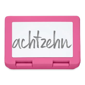 18 achtzehn 18. Geburtstag Geschenk Volljährigkeit - Brotdose - Pink - Vorne