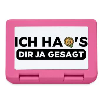 Ich habs dir ja gesagt Bitcoin Crypto Kryptowährun - Brotdose - Pink - Vorne