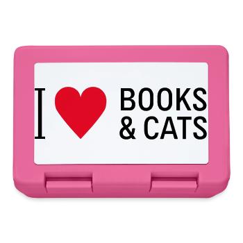 Livres d’amour et livres de chats Diction de lecture de chat - Boîte à goûter - rose - Devant