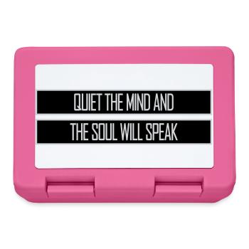 Quiet The Mind And The Soul Will Speak Ruhe Spruch - Lunchbox - pink - Front