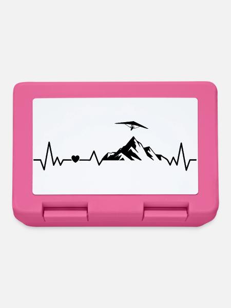 Drachenfliegen Herzschlag Drachenflieger Mit Berg - Brotdose - Pink