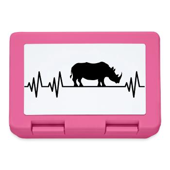 Nashorn Herzschlag Nashorn Herzfrequenz Afrika  - Brotdose - Pink - Vorne