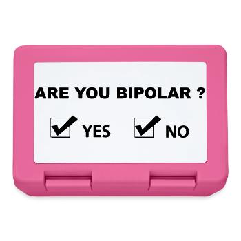 Are You Bipolar - Funny Sarcastic Humor - Lunchbox - pink - Front