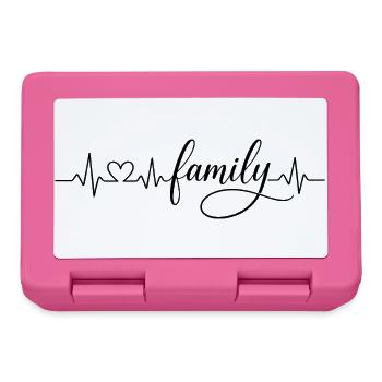 Herzschlag Schriftzug Familie - Brotdose - Pink - Vorne